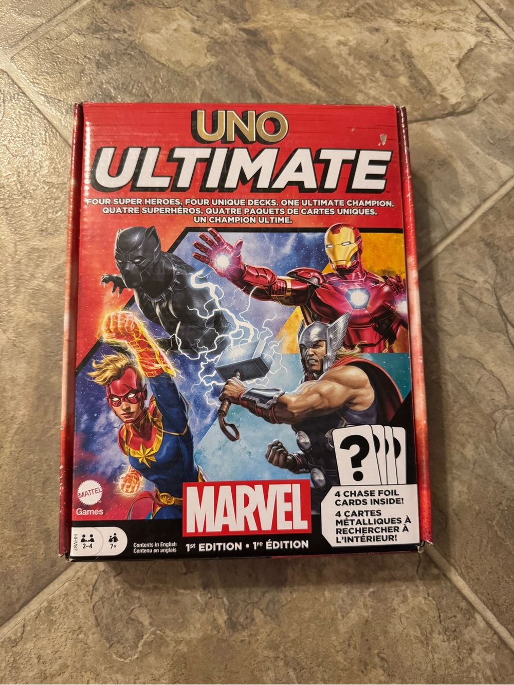 Mattel UNO Ultimate Marvel Card Game – Red Box with Multicolor Art